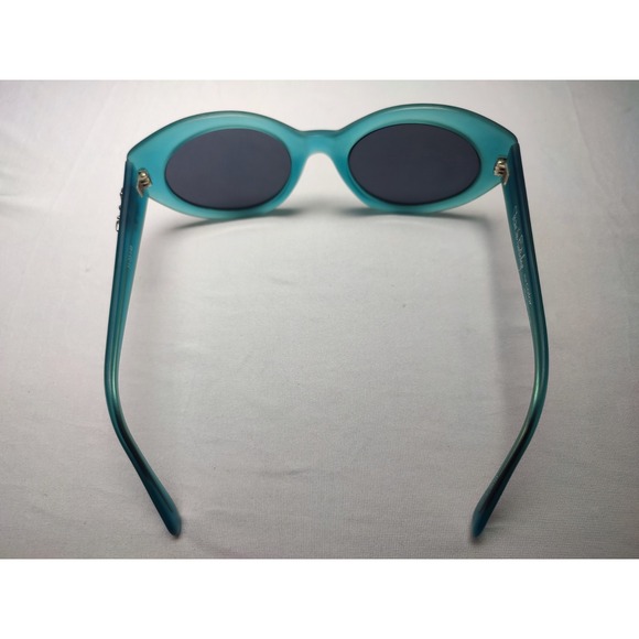 Vintage Diane Von Furstenberg Color Authority Teal Round Sunglasses 51/22/140 main image 6